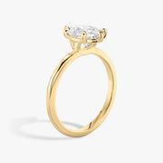 Pear Cut - Plain Band - 6 Prong Classic Ring - 14 K Gold